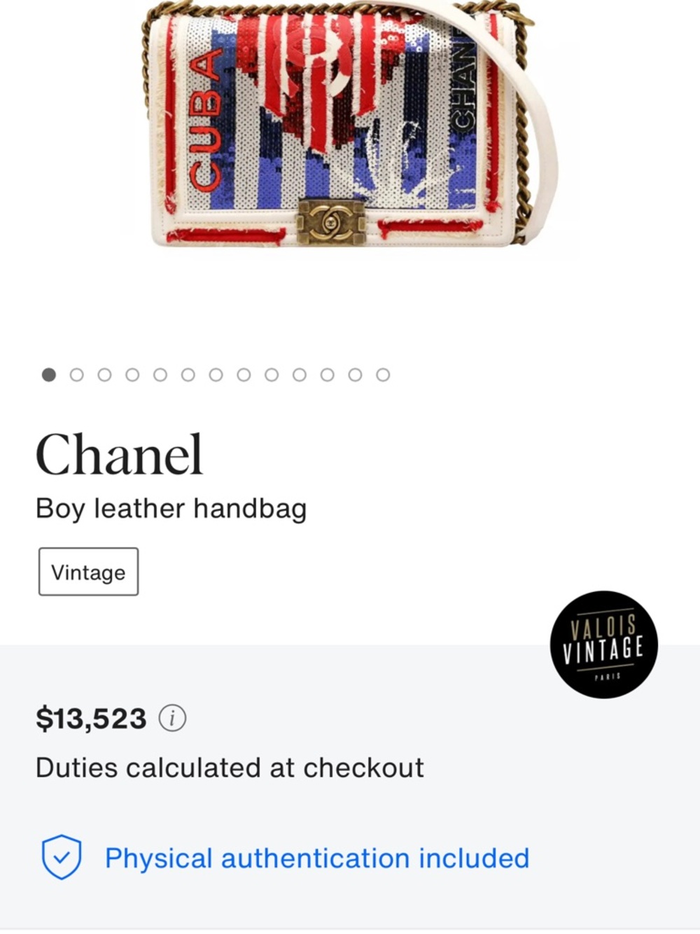 Chanel Boy Bag Cuba Cruise Embroidered Leather Bag - Picture 2 of 14